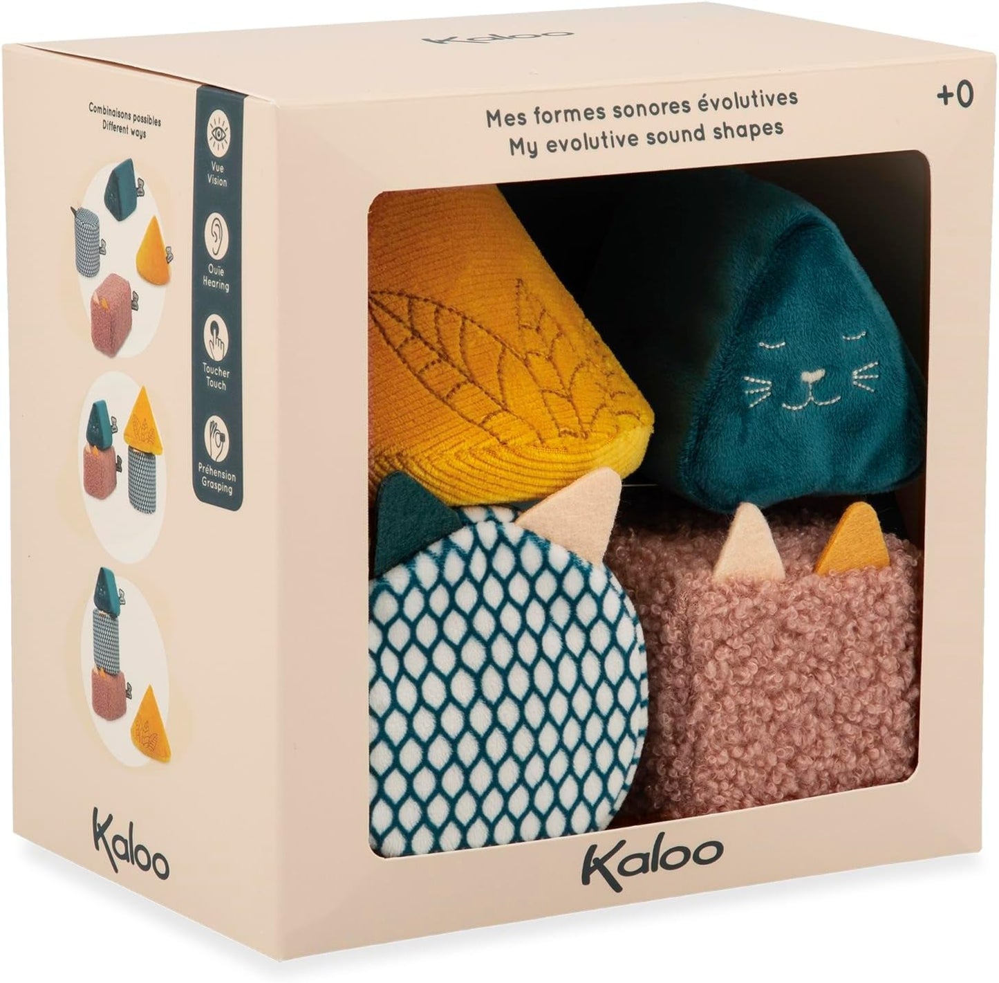 KALOO - Stimoli - 4 forme evolutive con suoni - Prodotti per bambini - Gioco da impilare - Capacità di udito e comprensione - Dalla nascita, K227002 Giochi per bebè Naty Shop