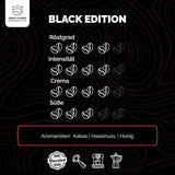 KING'S COFFEE - BLACK EDITION - Caffè in grani dalla crema intensa da 1 kg - Caffè a bassa acidità - Tostatura in piccoli lotti dall'Italia - Grani di caffè espresso Arabica forte (miscela) per macchine completamente automatiche e portafiltro