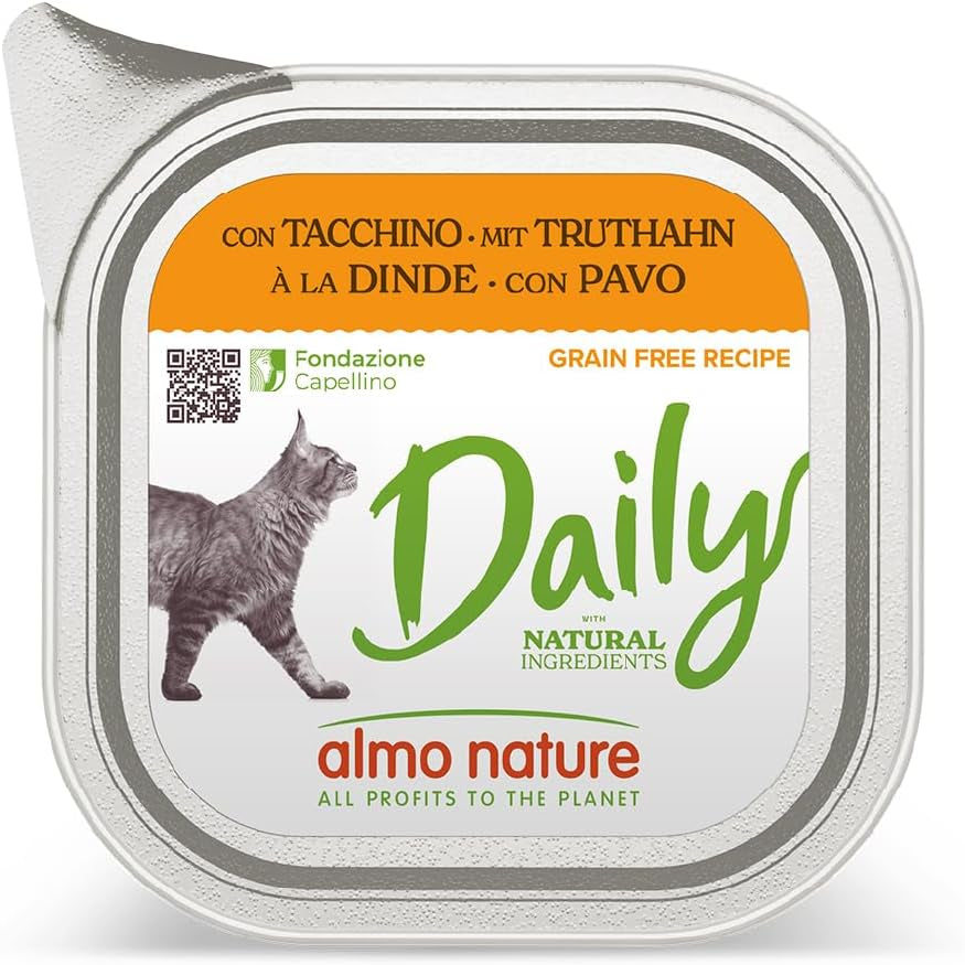 Almo Nature Daily - Nassfutter für Erwachsene Katzen - Pollo - 100 g, Confezione con 32