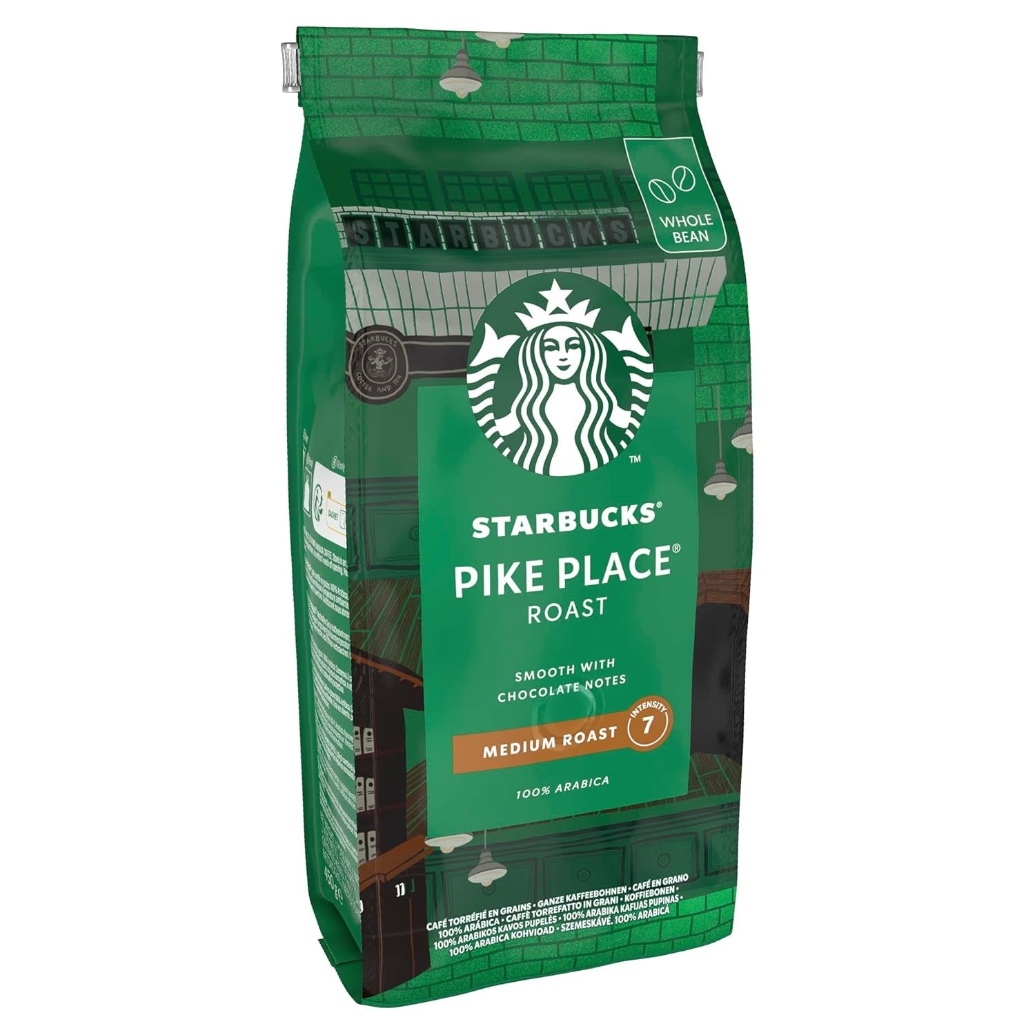 STARBUCKS Pike Place Arrosto, Mittlere Röstung, Ganze Kaffeebohnen 450g (confezione da 4)