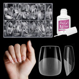 Unghie finte corte Ballerina 500 pezzi Colla su 12 misure Unghie artificiali Punte per unghie corte in gel morbido con copertura completa per unghie in gel Corte S