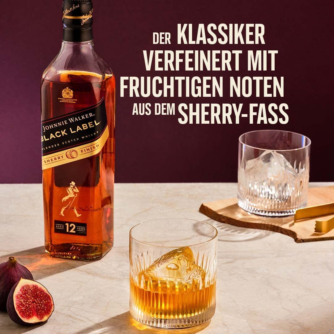 Palline di cioccolato LINDOR con nocciole, sacchetto da 1 kg + botte di Sherry Johnnie Walker da 0,7 litri