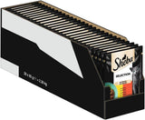 Alimento umido per gatti Sheba Selection in buste porzionate con pollo e manzo in salsa 28x85g
