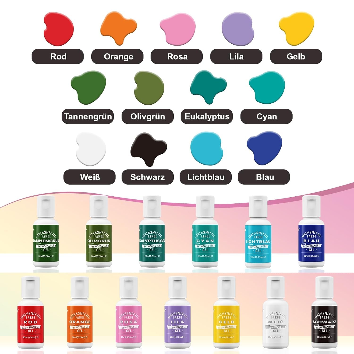 Miscela di oli, colorante alimentare rosa a base di olio, altamente concentrato, per cioccolato, fondente, biscotti, torte da forno, macarons, decorazione di torte fai da te, guarnizioni per impasti - 20 ml