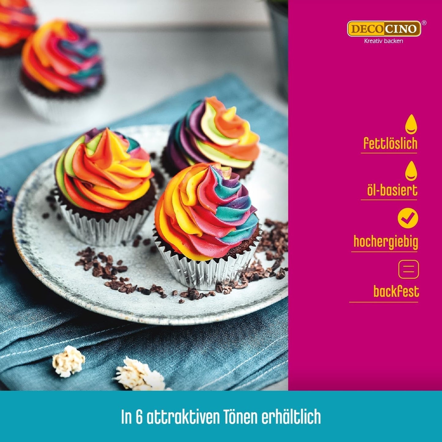 DECOCINO Pasta colorante liposolubile rossa - 15 g - Colorante alimentare a base di olio, ideale per colorare cioccolato, crema al burro, fondente o pasta per biscotti (Confezione da 3)