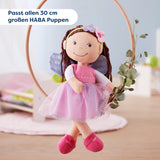 Vestiti per bambole HABA Fairy Magic - Set da 2 pezzi per bambole da 18 mesi in su (30 cm) - Abito in tulle con ali, fascia per capelli con fiori inclusa - 1306243001