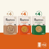Applaws Premium Natural Cibo umido per gatti, Selezione di Pollo in Zuppa Bustine Porzionate da 70 g (12x70 g)