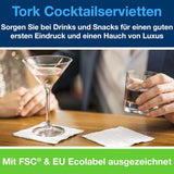 Tork Tovaglioli Cocktail bianchi, piega 1/4, 2 veli, 24 cm × 24 cm, 200 tovaglioli, 477534