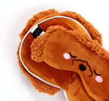 Cuscino da viaggio Puckator con maschera per gli occhi Relaxeazzz - Gigi il barboncino - simpatici animali Cuscini da viaggio Naty Shop
