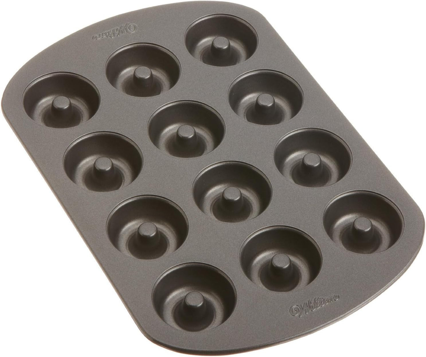 Wilton Donut-Backform Mit 12 Mulden Donutform, Hochwertige Donut Backform Mit Antihaftbeschichtung Für 12 Mini-Donuts, Spülmaschinenfest Stampi e vassoi per la cottura Naty Shop Medium