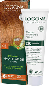 LOGONA Cosmetici Naturali Crema Colorante Vegetale per Capelli 240 Castano Torrone Tinta Naturale all'Henné Castano Crema Colorante per Capelli Castani Tonalità Scure 150ml Naty Shop Tintura per Capelli 210 Rosso Rame [Indian Summer]