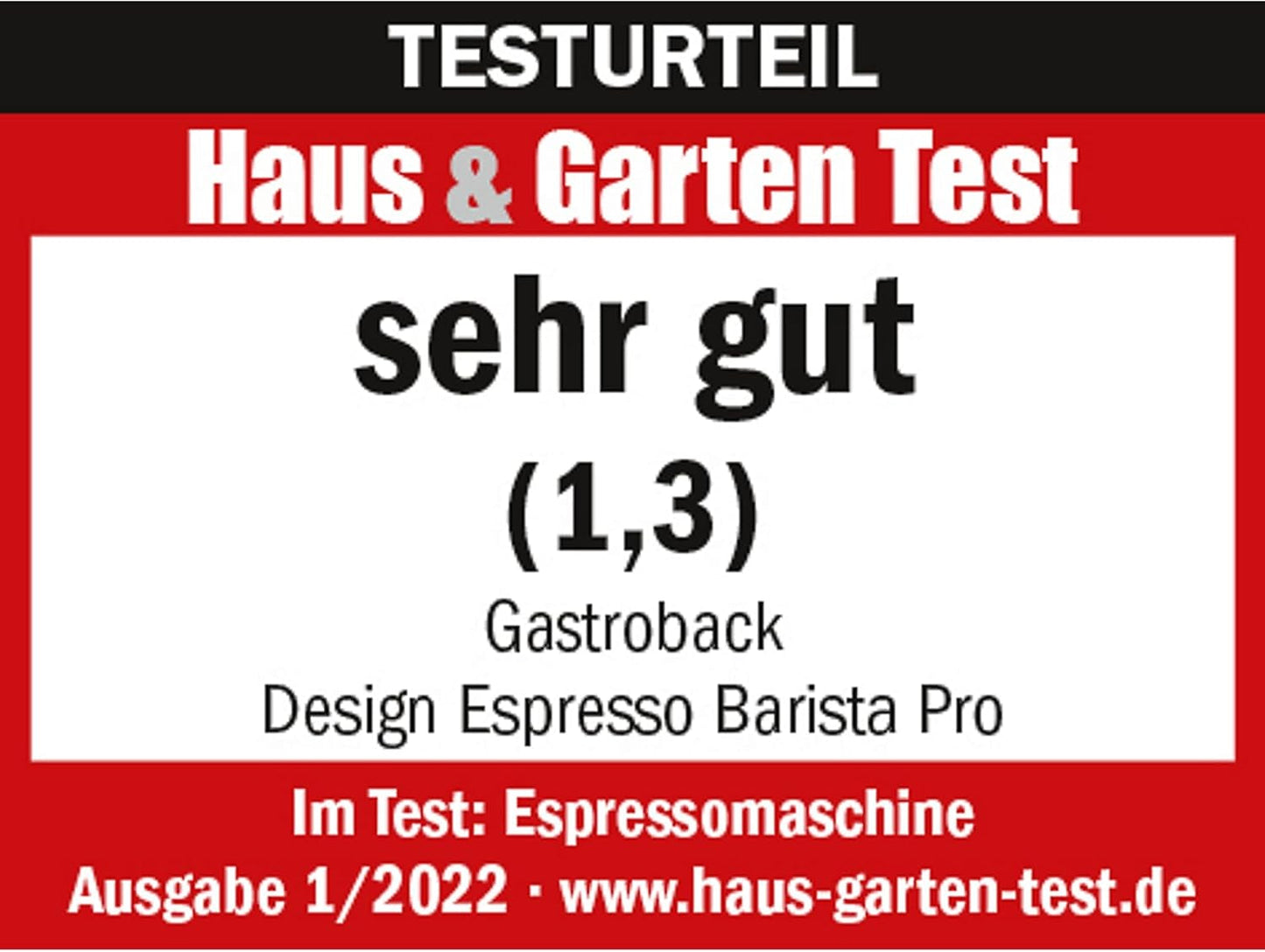 Macchina per caffè espresso GASTROBACK con macinacaffè, inclusa lattiera, pressa e portafiltro in acciaio inox - Macchina per caffè espresso Barista con montalatte - Macchina per caffè espresso con 30 impostazioni di macinatura