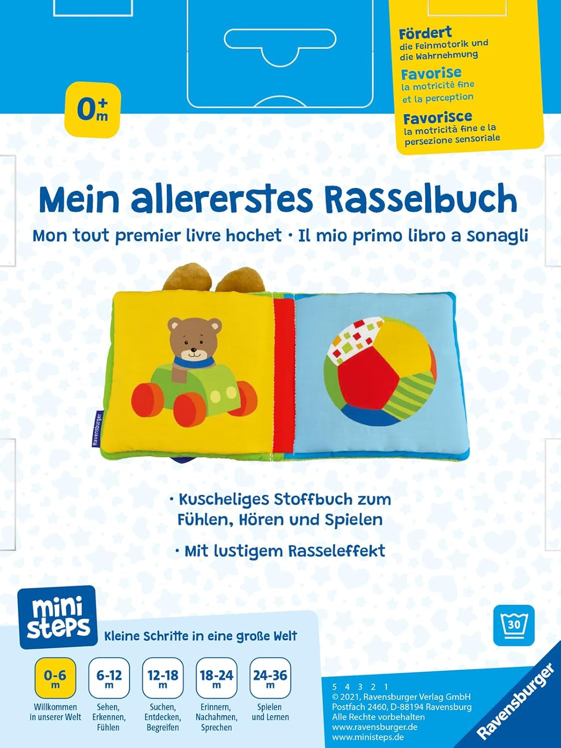minipassi: Il mio primo libro con sonagli: Da 0 mesi Jucarii Bebe Naty Shop