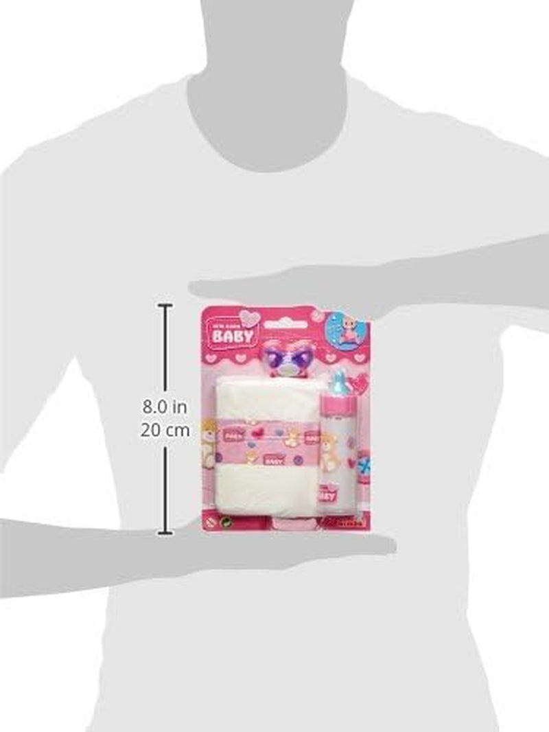 Simba 105562487 - Set pappa neonato, ciuccio, pannolino e biberon a scomparsa per bambole da 38-43 cm