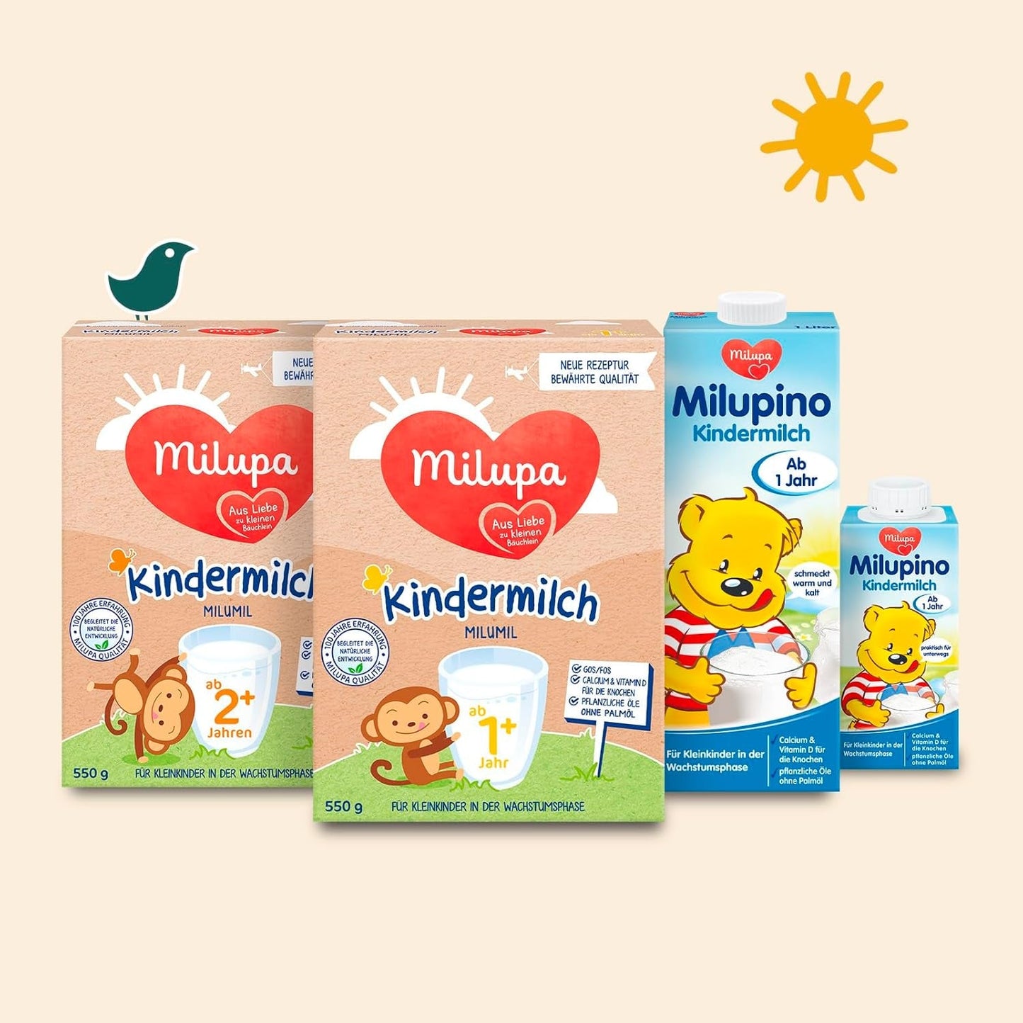 Milupa Milupino Latte di crescita pronto da bere (6x1L), da 1 anno, per bambini piccoli in fase di crescita