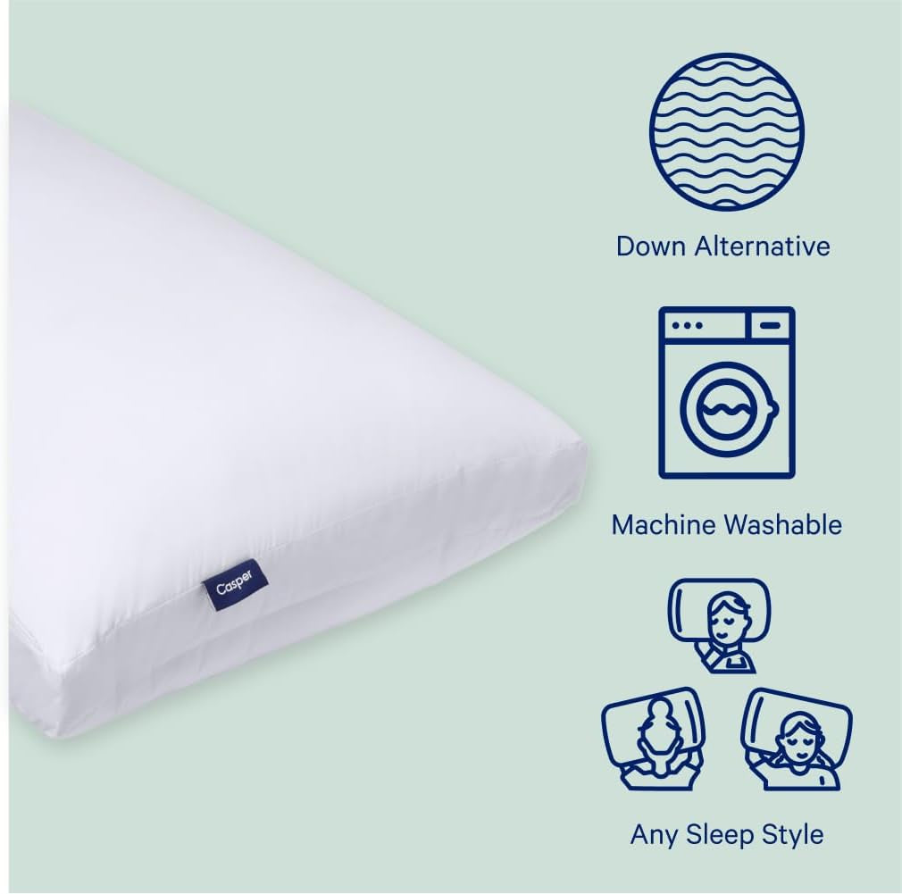 Casper Sleep Cuscino per dormire originale, king size, cuscini standard Naty Shop bianchi