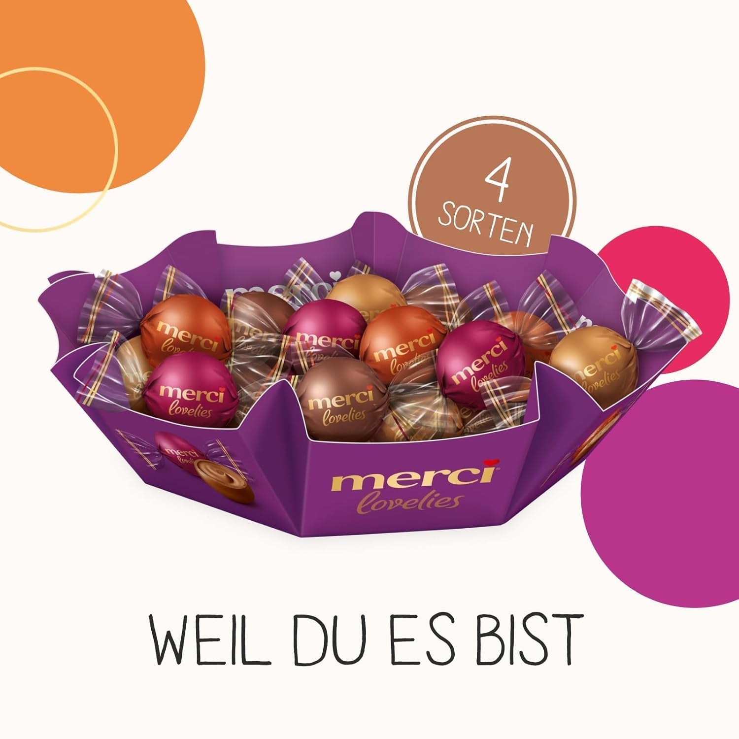Merci Lovelies Creamy – 185 grammi – Mix di praline con specialità al cioccolato ripiene Naty Shop