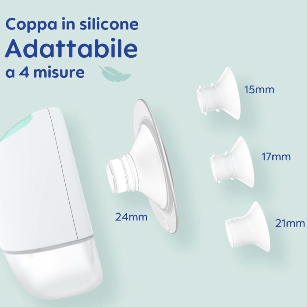 MAM Move Tiralatte portatile con 3 modalità di funzionamento e 5 livelli di intensità, rivestimento in silicone Skinsoft, regolabile in 4 taglie Accessori Alimentazione e Allattamento Bebe Naty Shop