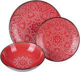 Set di stoviglie in gres da 12 pezzi, 4 set di piatti in 4 modelli diversi, Baku Sunset