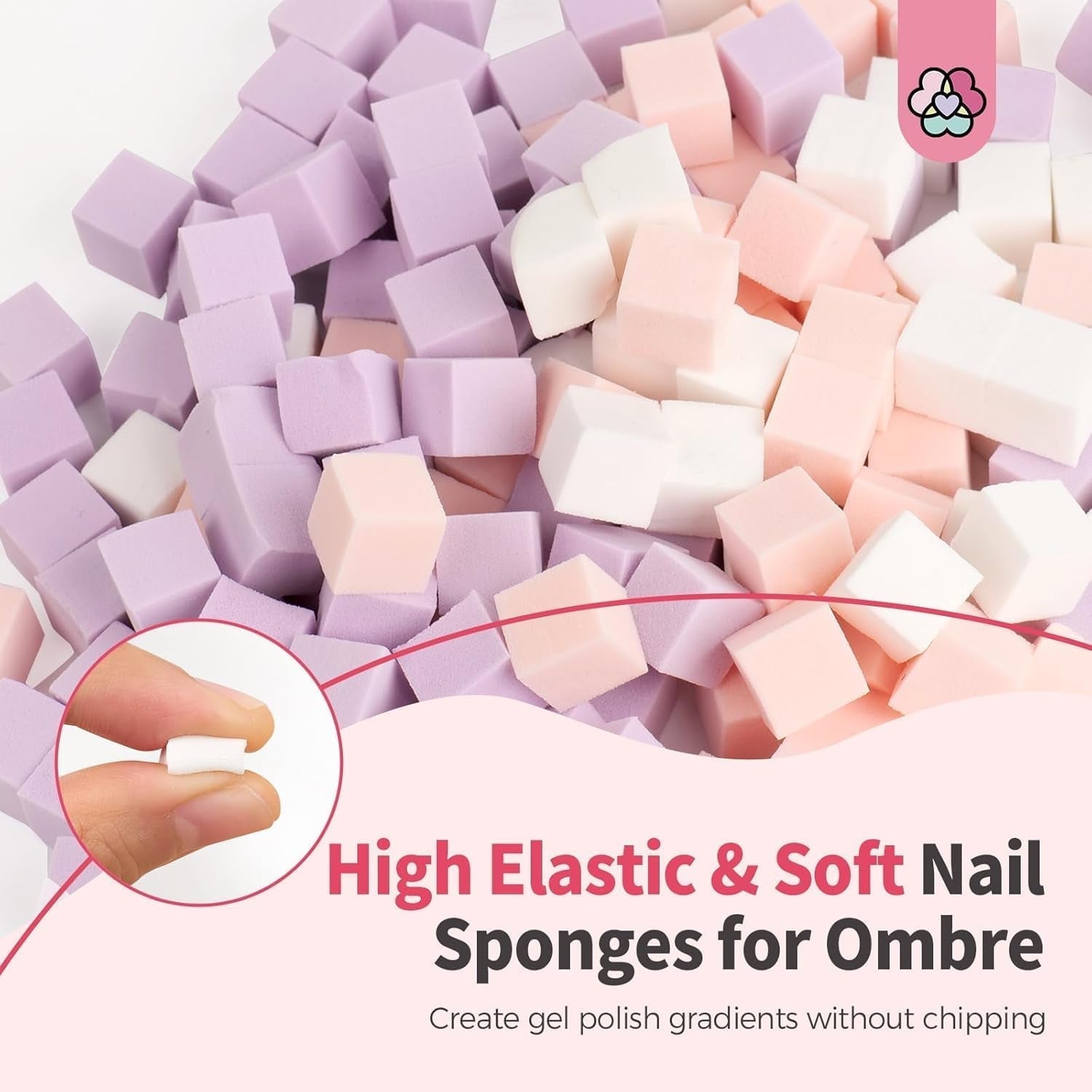 125 Nail Art Schwämme und 4 Krallen Nail Sponge Metallgreifer Für Ombre Und Gradient Nageldesign, Nagelkunst-Schwamm Pinsel, Maniküre Zubehör Für Nägel, Nail Art Schwämme Für Babyboomer Effekte DIY