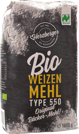 Farina di grano tenero Herzberger Organic Naturland Tipo 550, 1 kg