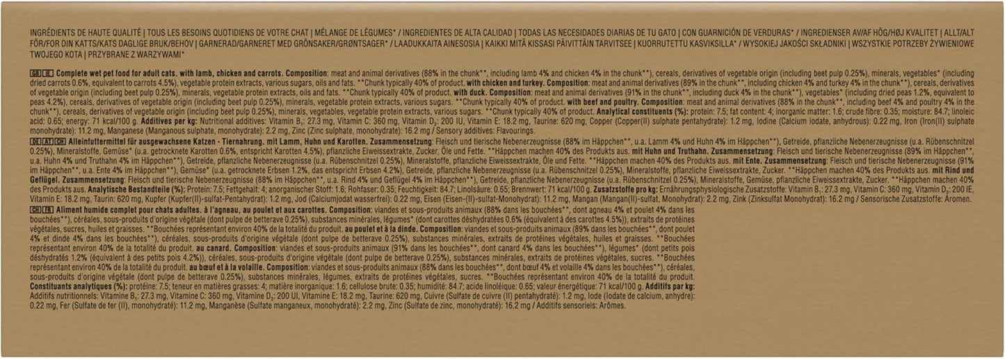 Whiskas Adult Cibo umido 1+ Tasty Mix Country Collection in salsa, 84 bustine, 84 x 85 g (1 confezione sfusa) - Cibo umido di alta qualità per gatti adulti