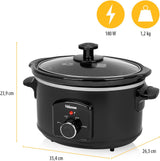 Pentola a cottura lenta Tristar VS-3915, pentola in ceramica e acciaio inox con 2 impostazioni di calore e funzione di mantenimento in caldo, Pentola a cottura lenta da 3,5 L Naty Shop