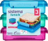 Sistema di contenitori per panini per il pranzo | 450ml| Lunch box impilabile ed ermetico con coperchio | per bambini e adulti | senza BPA | colori misti | 3 pezzi Contenitori per alimenti Naty Shop 3 X 450 Ml