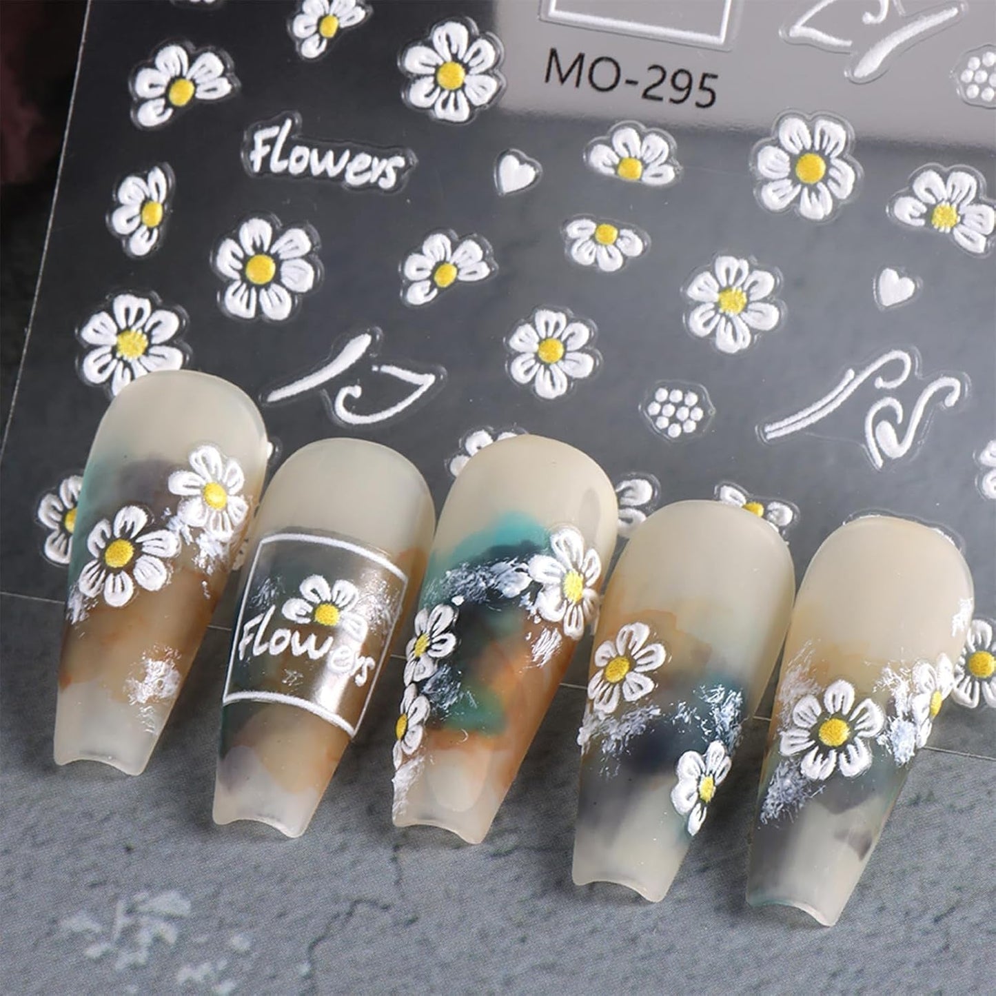 Set di 3 adesivi per unghie: fogli adesivi personalizzati con fiori e decorazioni per unghie, adesivi per unghie artistiche per tatuaggi creativi e decorazioni per unghie