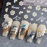 Set di 3 adesivi per unghie: fogli adesivi personalizzati con fiori e decorazioni per unghie, adesivi per unghie artistiche per tatuaggi creativi e decorazioni per unghie