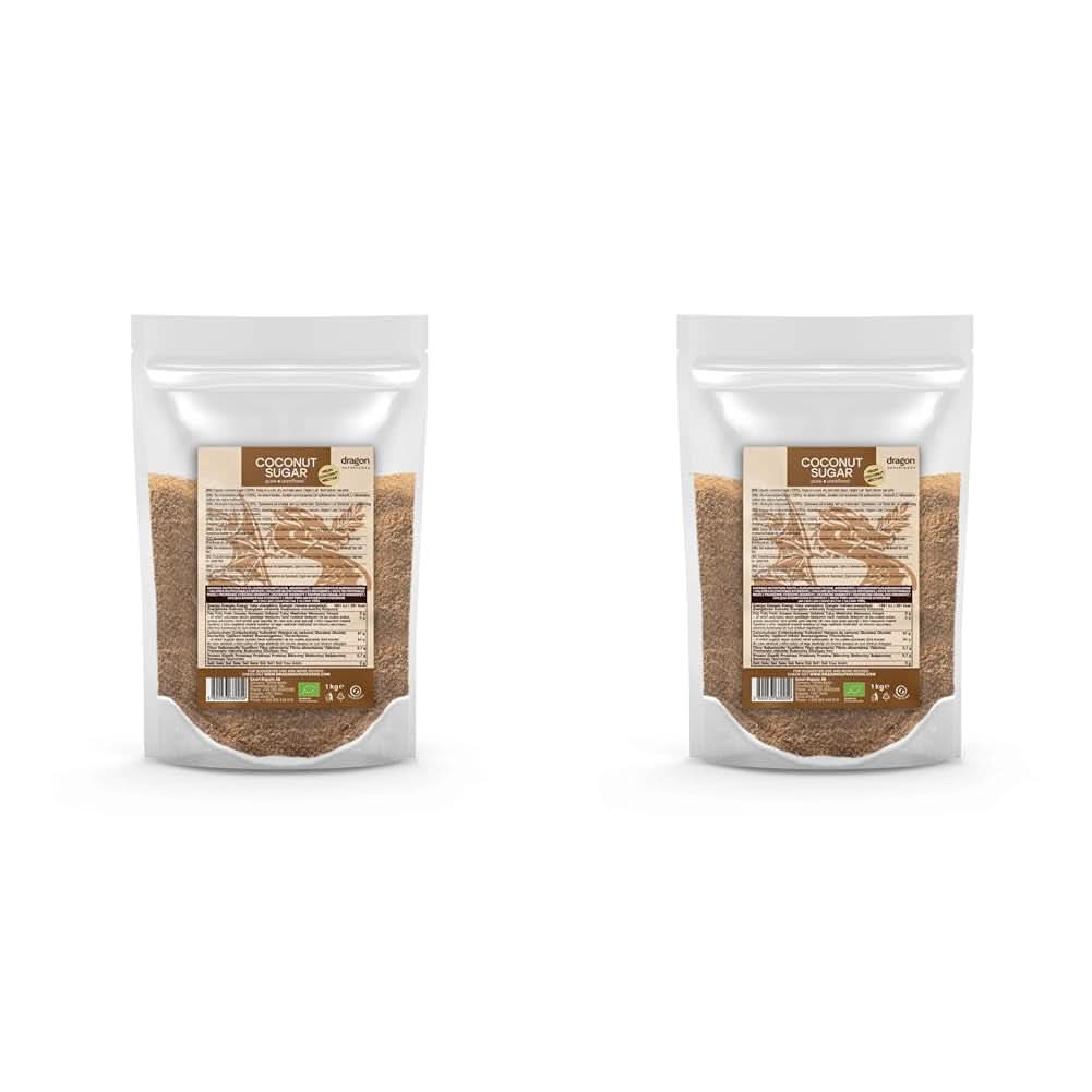 Zucchero di cocco 100% biologico non raffinato, 1 Kg Dolcificanti Naty Shop 2 x 1 Kg