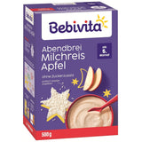 Budino di riso con mele e porridge serale (4x500g), porridge di latte di 5 mesi, con preziosi minerali e vitamine, senza zuccheri aggiunti, molto saziante