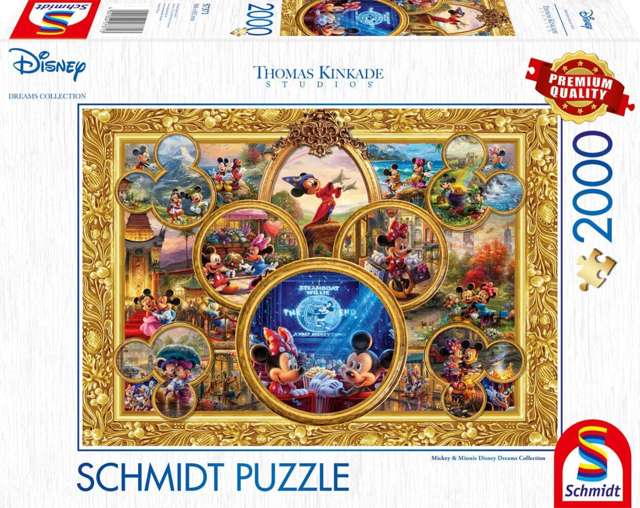 Schmidt Spiele 57371 Thomas Kinkade, Disney, Topolino e Minnie, Dream Collage 2, puzzle 2000 pezzi Puzzle Naty Shop Titolo predefinito
