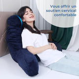 INFANZIA cuscino da lettura con braccioli, memory foam, supporto ergonomico per divano e letto, blu navy