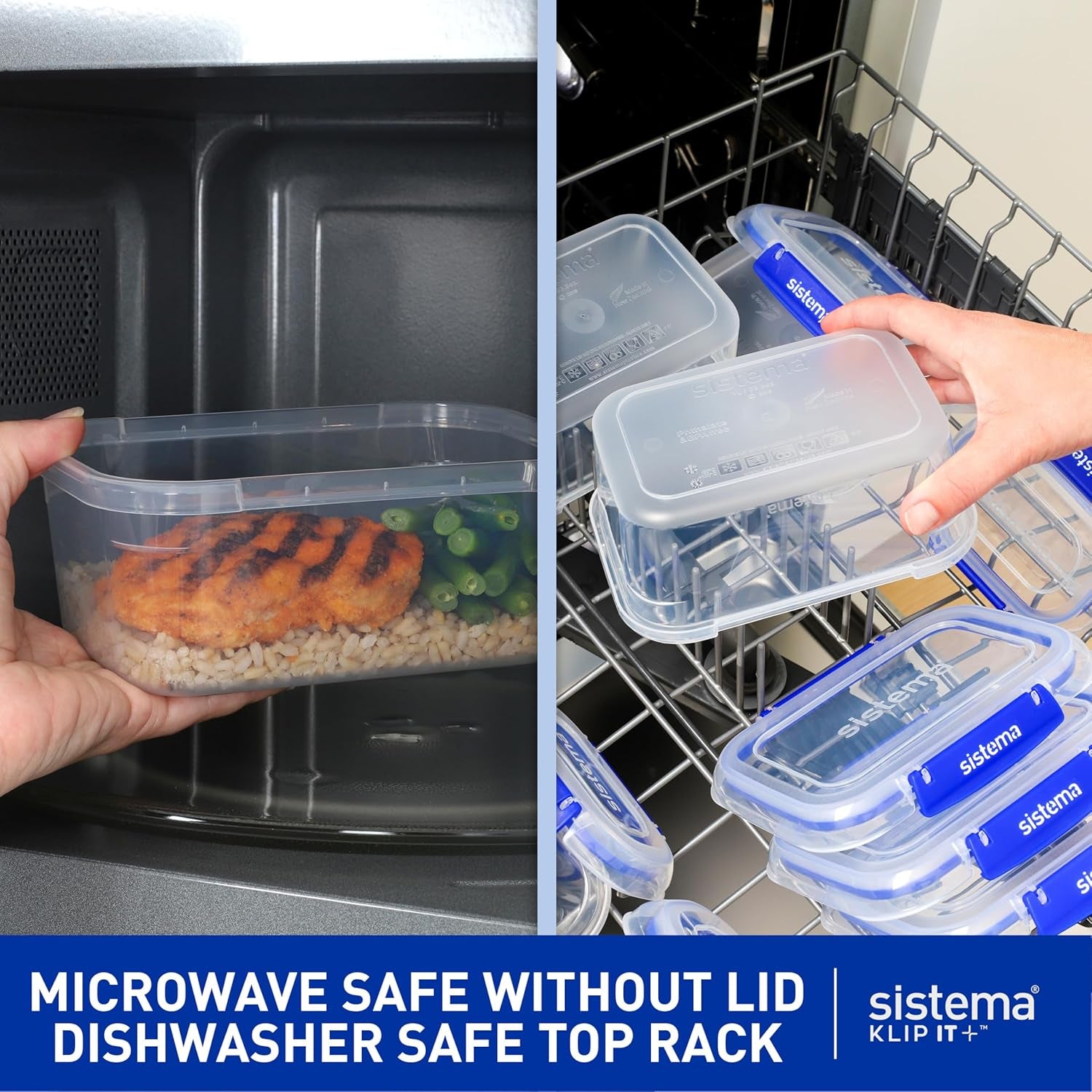 Barattolo per la conservazione degli alimenti KLIP IT System | 9,67 l | Barattolo per la conservazione impilabile e ermetico con coperchio, adatto per frigorifero/congelatore | Plastica senza BPA | clip blu | 1 pezzo (confezione da 4) contenitori per alimenti Naty Shop