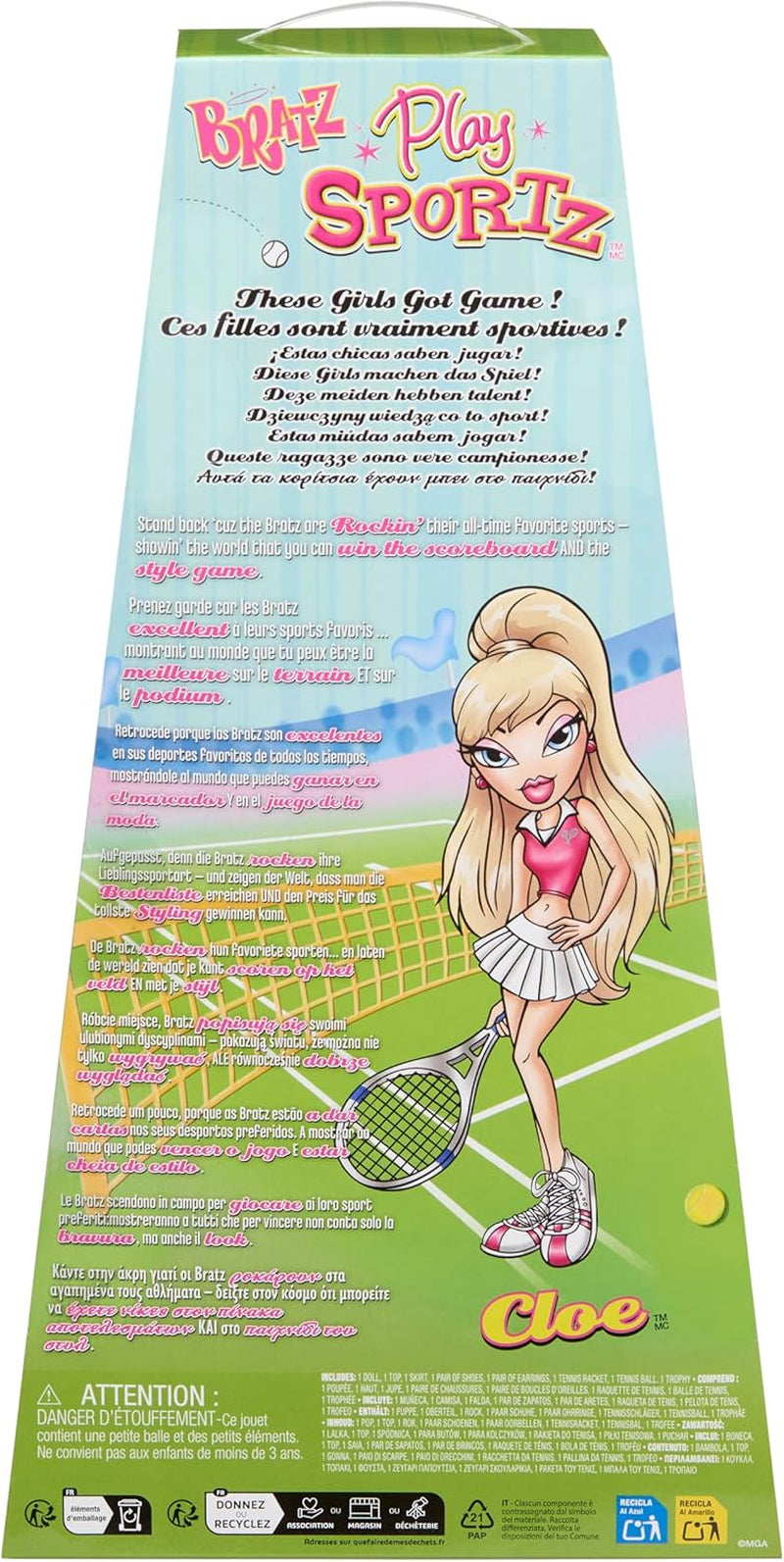 Bratz Play Sportz Cloe (Tennis) – bambola alla moda con accessori