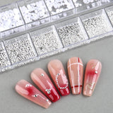 GZSY Nail Art Strasssteine ​​​​Nagel Perle Weiß 12Raster Nagel Charms Nageldesign Zubehör Perle Nail Art