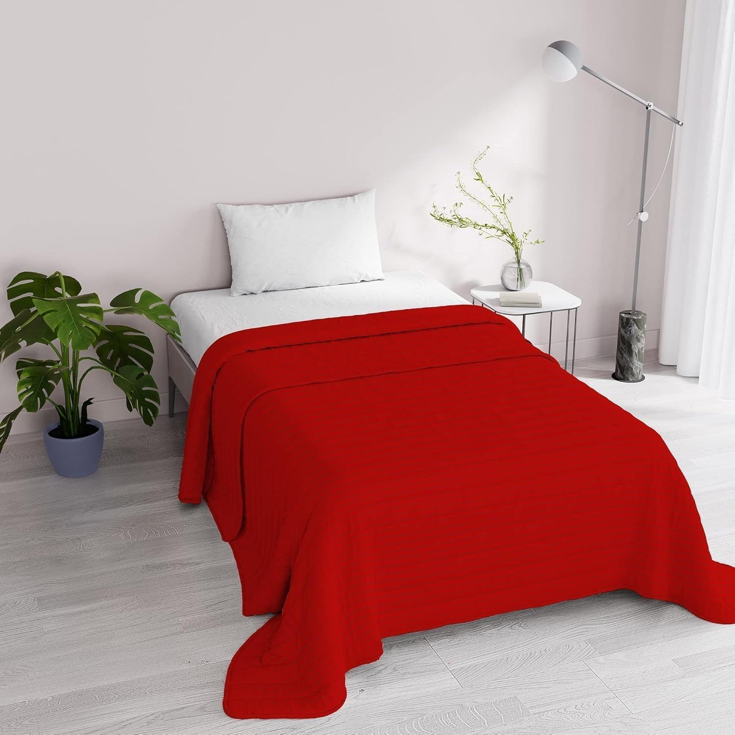 Trapunta estiva Satin Stripes, poliestere, panna, 260X250 Cm Trapunte e Trapunte Naty Shop Rosso 170X250 Cm