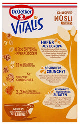 Dr. Oetker Vitalis Crunchy Honeys: Muesli croccante al miele per colazione e spuntini, confezione da 5 (5 x 600 g)