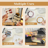 INMORVEN Set di scatole per unghie - 14 scatole trasparenti per unghie + 1 scatola grande e 60 dischi adesivi - Ideale per conservare unghie finte, accessori per unghie in gel e smalto (14 pezzi in uno strato)