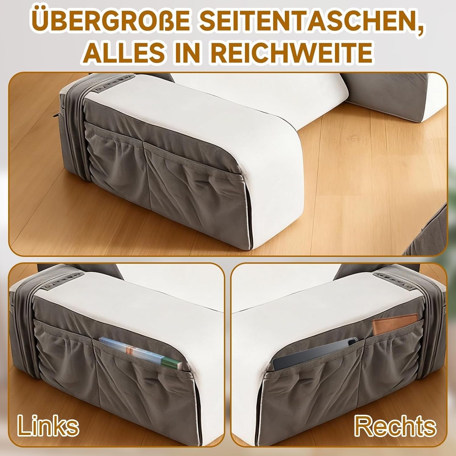 Cuscino da lettura con supporto per collo e braccioli staccabili, cuscino per la schiena comodo e leggero per letto e divano, cuscino per la schiena per adulti, schienale in memory foam per leggere, guardare la TV e videogiochi