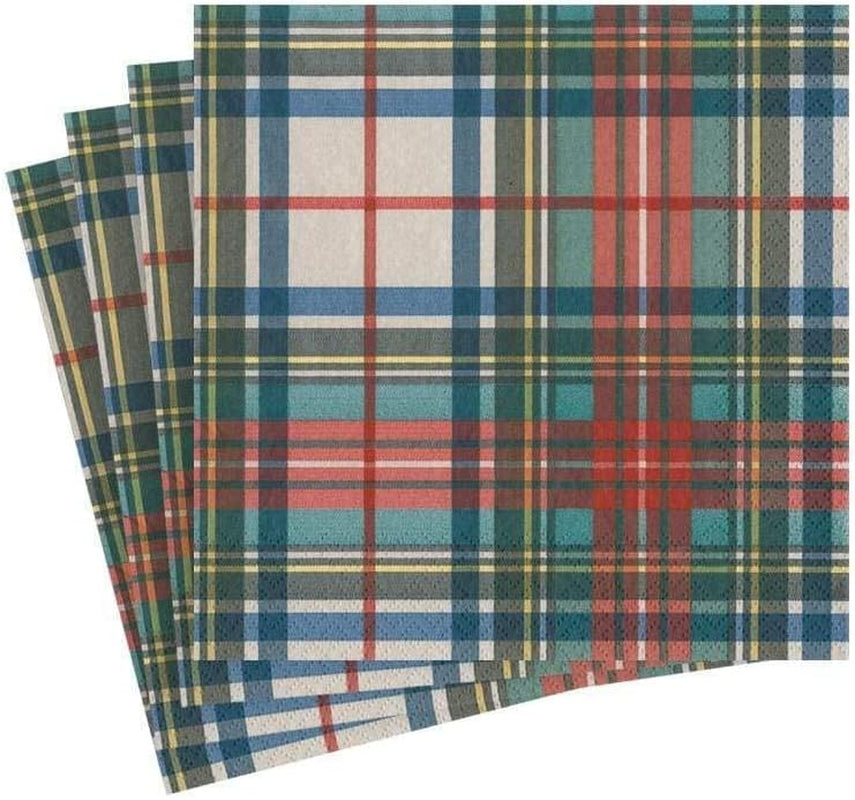 Tovaglioli di carta da cocktail Dress Stewart Tartan, 20 per confezione