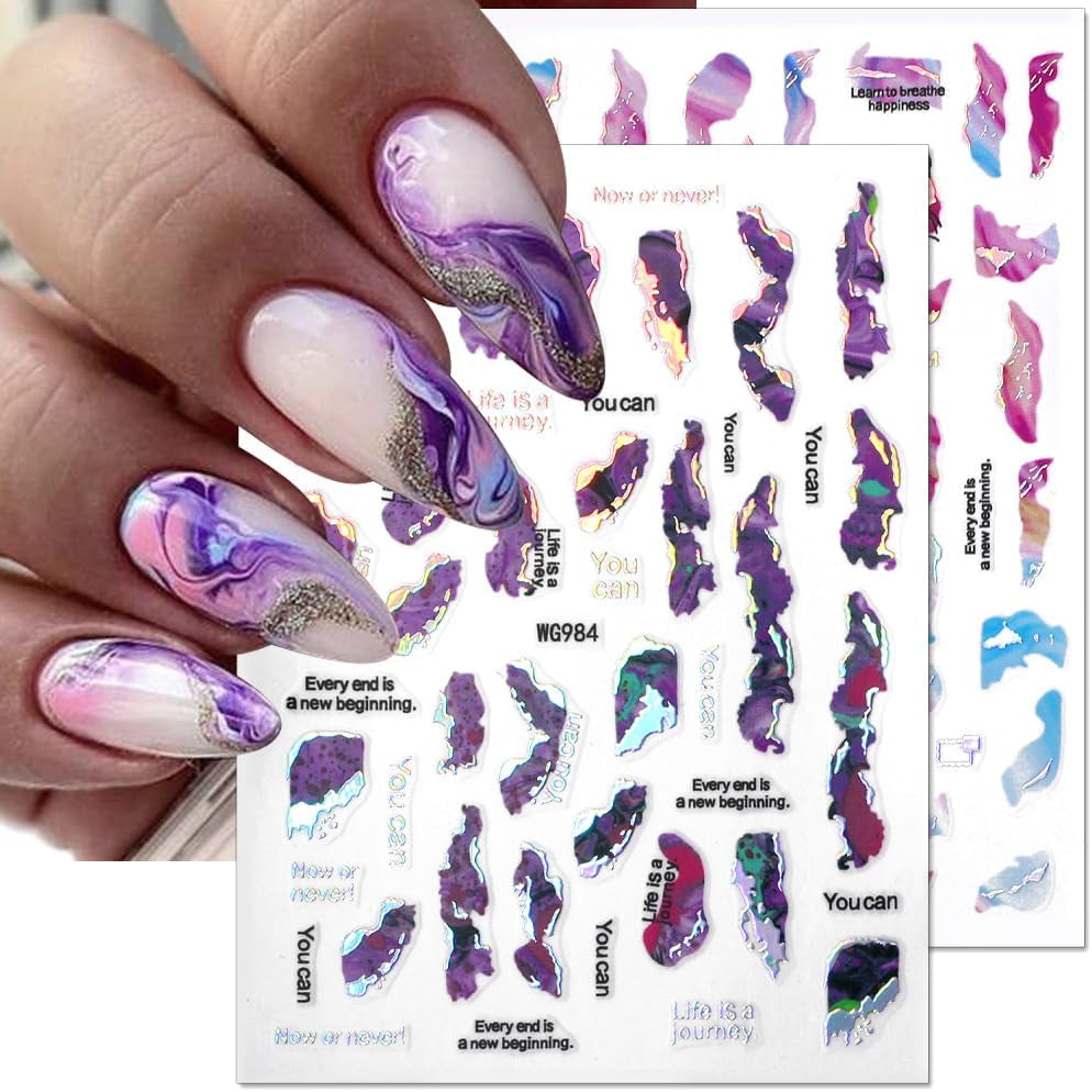 Adesivi per unghie in marmo 6 colori adesivi autoadesivi argento bronzer adesivi per unghie in marmo sbocciato Adesivi per unghie in marmo 3D accessori di design adesivi per nail art set di adesivi per unghie lamina per unghie