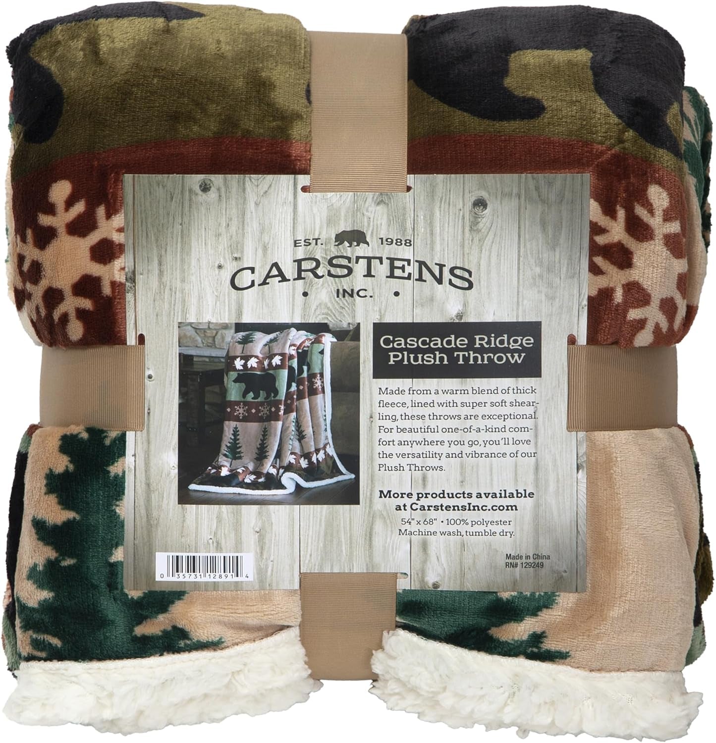 CARSTENS, INC. Coperta Wrangler Ultra Premium, super morbida, pile Sherpa, oversize, 137,2 x 172,7 cm, letti e coperte Southwest Horizon Carstens, Inc. Cascade Ridge