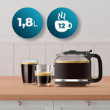 Cecotec Coffee 66 Grind & Drop Caffettiera a goccia essenziale. 1086 W, macinacaffè a lame, fino a 12 tazze, tecnologia Extreme Aroma, digitale, acciaio inossidabile, spegnimento automatico.