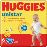 Pannolini Huggies Unistar, taglia 4 (7-14 kg), confezione da 128 pannolini (base)