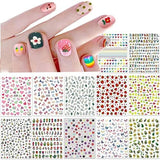 Simpatici adesivi per unghie per bambini 20 fogli Adesivi per unghie 3D Fiori che si illuminano al buio Decorazioni colorate per nail art Adesivi per unghie Adesivi autoadesivi Accessori decorativi fai da te