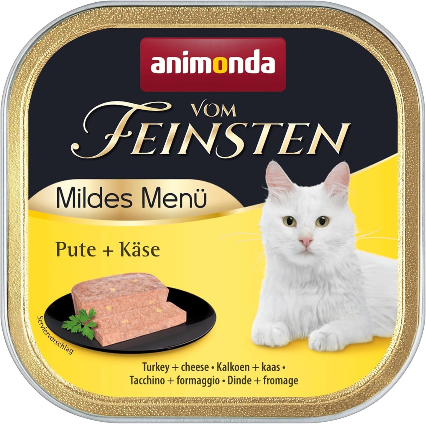 animonda vom Feinsten Mild Menu Mild Variety (32 x 100g), cibo umido per gatti senza cereali e senza zucchero, cibo facilmente digeribile con carne di tacchino