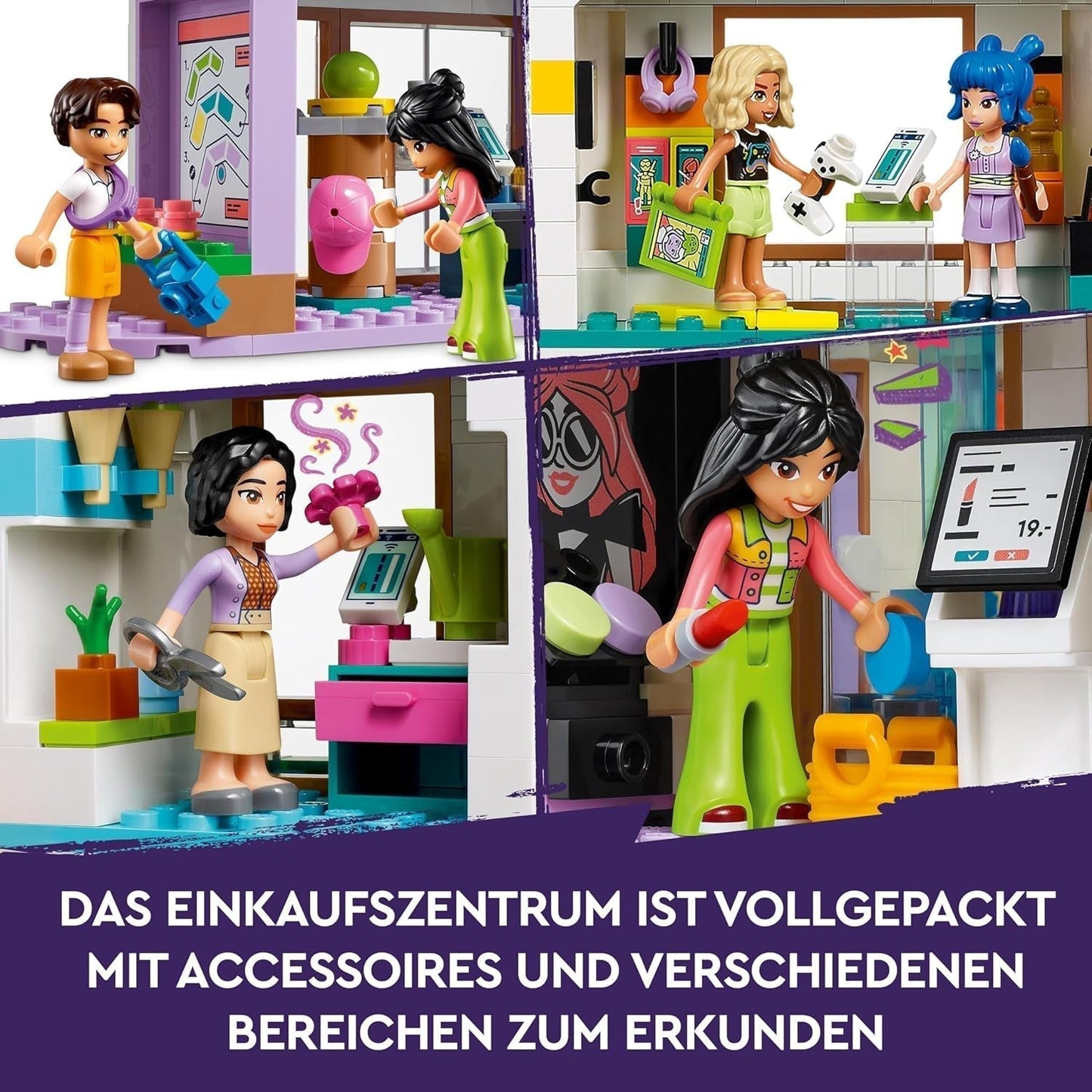 LEGO Store Friends Heartlake City Casa delle bambole giocattolo per ragazze e ragazzi Set di figure che promuove lo sviluppo socio-emotivo Regalo per 8 anni 42604 Set da costruzione Besuche den LEGO-Store