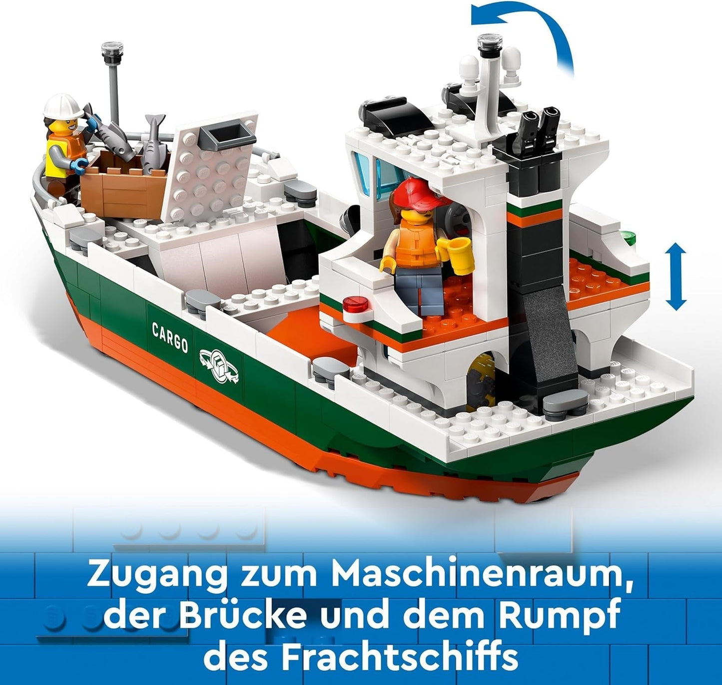 Porto LEGO City con nave mercantile, giocattolo da costruzione per ragazzi e ragazze a partire da 8 anni, idea regalo per bambini, gru per container, nave giocattolo e 8 minifigure 60422 Set da costruzione Besuche den LEGO-Store